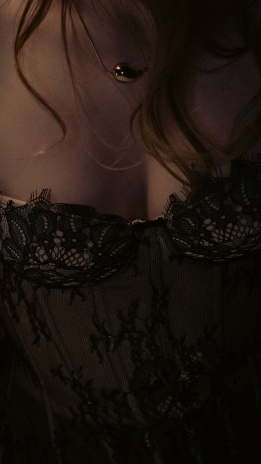 Chocolate Brown Corset (Brown Lace & Beige Base)