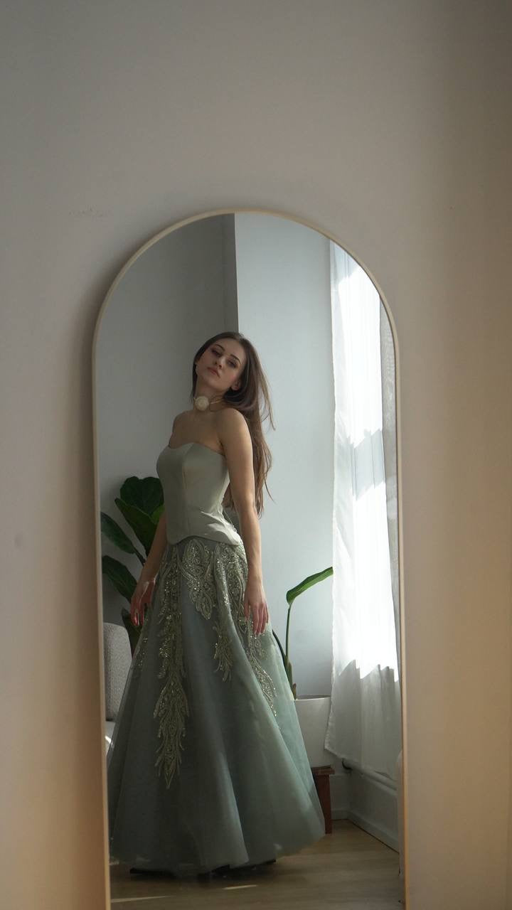 Satin Sage Green Corset