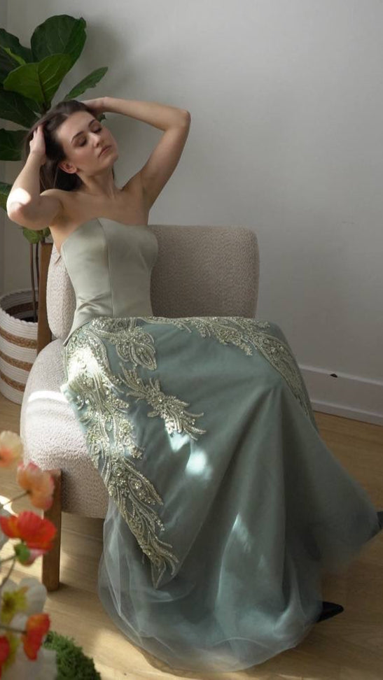 Satin Sage Green Corset