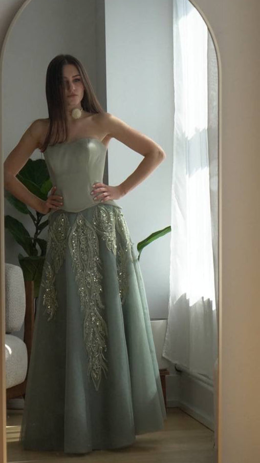 Satin Sage Green Corset