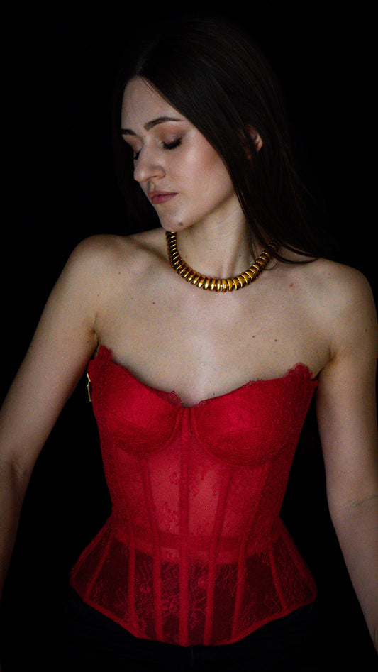Rouge Corset (Red Lace & Red/Beige Base)
